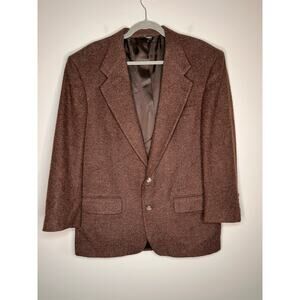 1980s Bill Blass Chocolate Brown Camel Hair Old Money Twee Soft Blazer 46 R